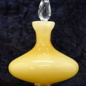 Vintage Art glass perfume bottle with glass stopper. An amazing piece of glass work!  Approximately 10 inches tall. See Photos for details.