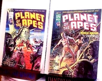 Planet of the Apes #7 & #8 Begins 1975 "Beneath the Planet of the Apes" Adaptation. Doug Moench script, Alfredo Alcala art  Painted Covers