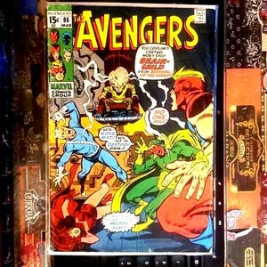 Avengers  #86 Mar 1971 by Marvel "Brain-Child to the Dark Tower Came" Part 2 of 2. Script by Roy Thomas. Pencils by Sal Buscema. Inks Mooney