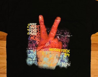 Vintage 1994 Woodstock Authentic Pepsi Festival Souvenir T Shirt