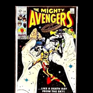 Avengers #64 Original 1963 1st Series Marvel Comics  May 1969 "Like a Death Ray from the Sky!" Roy Thomas,  Gene Colan, George Klein