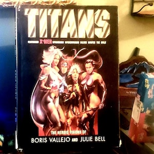 Titans: The Heroic Visions of Boris Vallejo & Julie Bell Super Hero Comic Art! X-Men, Spiderman, Spiderwoman, Wolverine, The Hulk Hardback! image 1