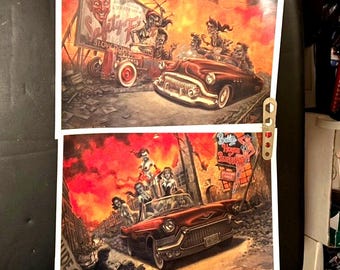 Doug P'Gosh 2 Signed Prints! Zombilly Drag & Zomburlesque Divas of Decay. Gallery quality satin finish on heavy weight, acid free, archival