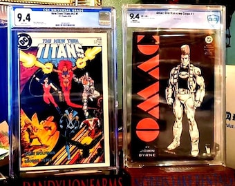 New Teen Titans #1 OMAc #1  / Teen Titans #1 CGC 9.4 George Perez & Wolfman (2nd Series 1984 )  /OMAC One Man Army Corps (1991) CBCS 9.4
