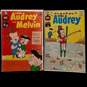 Little Audrey and Melvin and Playful Little Audrey 0.12 cent Comic Books Classic  1960s Silver Age Vintage Comic Books