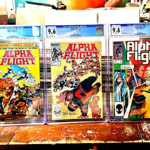Alpha Flight #1, #5, 18  All CGC 9.6. Canadian Super-Team! 1st Puck & Marrina. Vindicator, Sasquatch, Shaman,  Aurora, Northstar, Snowbird.