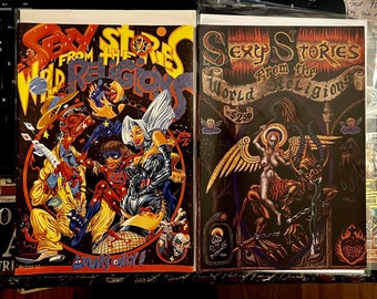 Sexy Stories from the World Religions #1 and #2. Excellent Unused Condition. Underground Adult Comic. Mature Readers.
