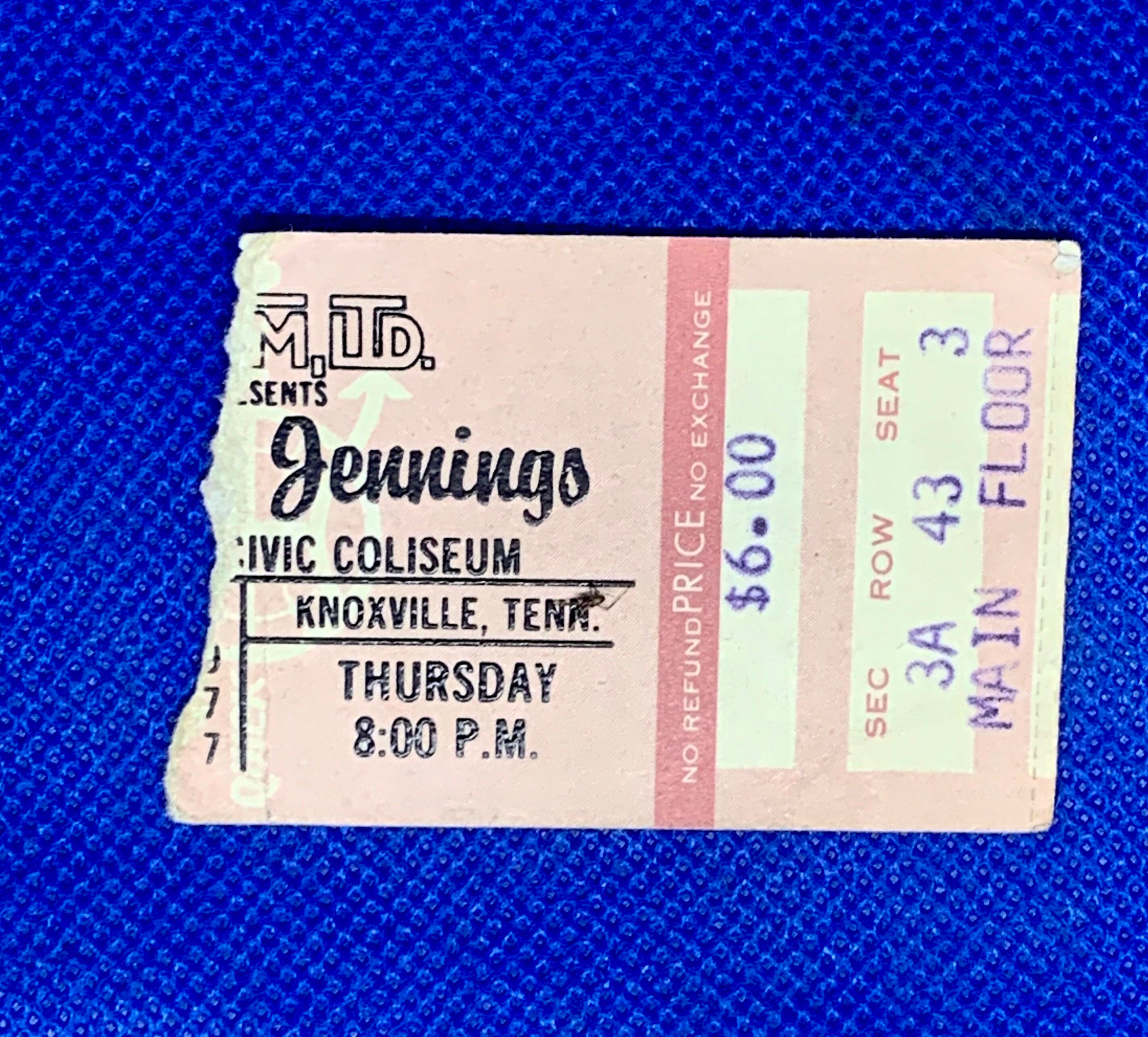 Waylon Jennings 1977 Concert Ticket Stub Civic Coliseum Etsy UK