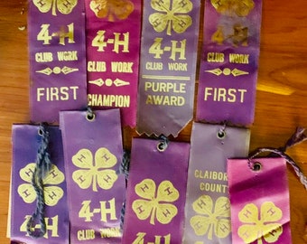 Vintage Blue Purple Ribbon 1st Place Ribbons Premium Vintage 1st Place Classic Ribbons from the County Fair, 4-H, Swim Team, Pinewood Derby!