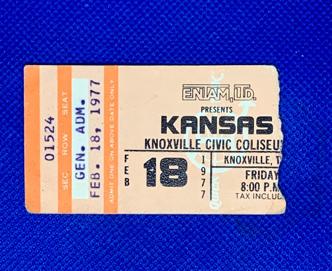 Kansas Concert Ticket Stub 1977 Vintage Kansas Concert Ticket Etsy