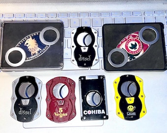Colibri Cigar Cutters + Cohiba, Diesel, Drew Estate Undercrown, Vegas 5, Joyade and CI. Double Guillotine Stainless Steel + Aficionado Gear.