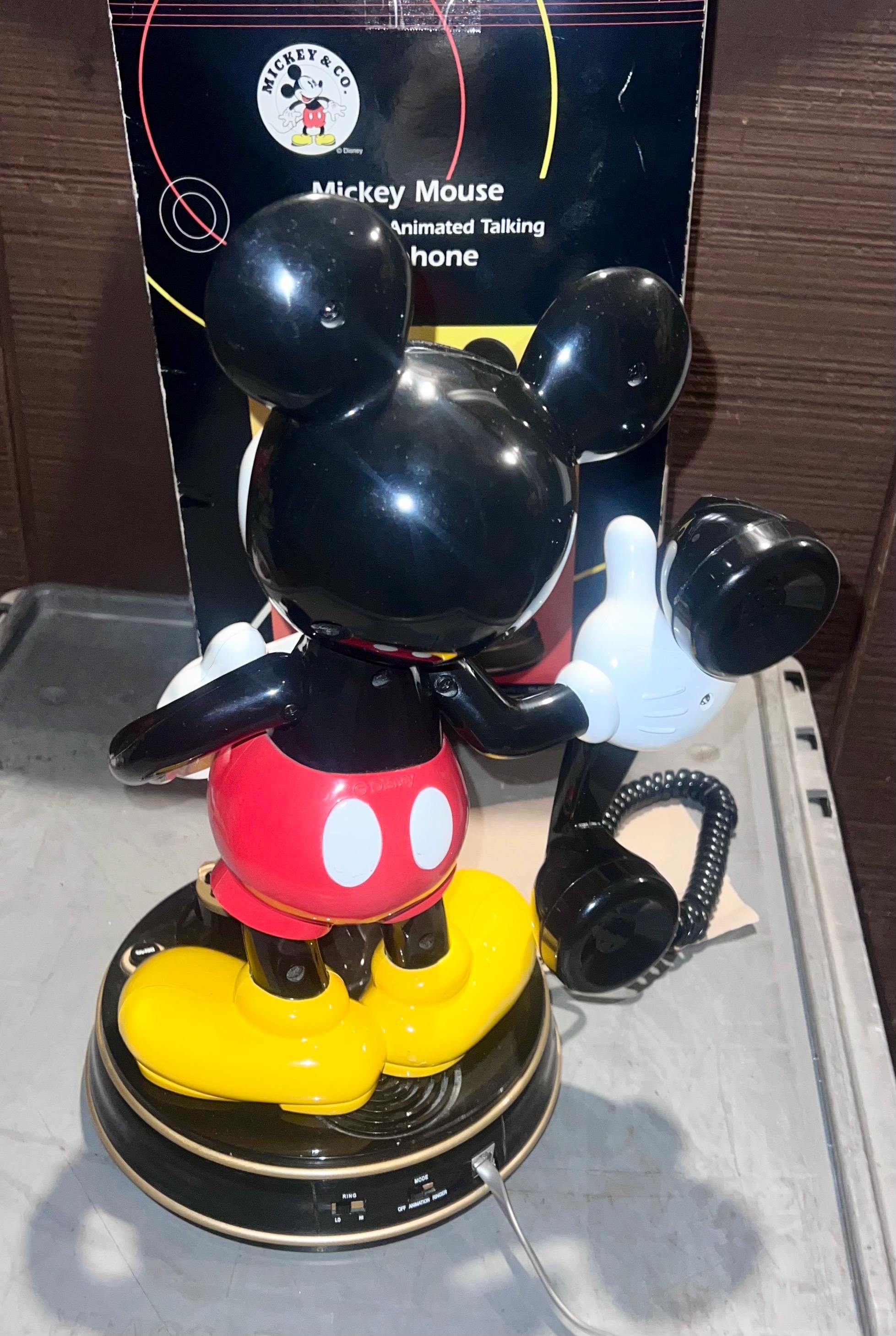 アンティーク雑貨 Mickey Mouse Animated Talking Telephone Vintage 1997 Disney Mickey Mouse Animated Talking Telephone