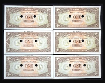 Canceled British Armed Forces 1962 One Shilling Banknote