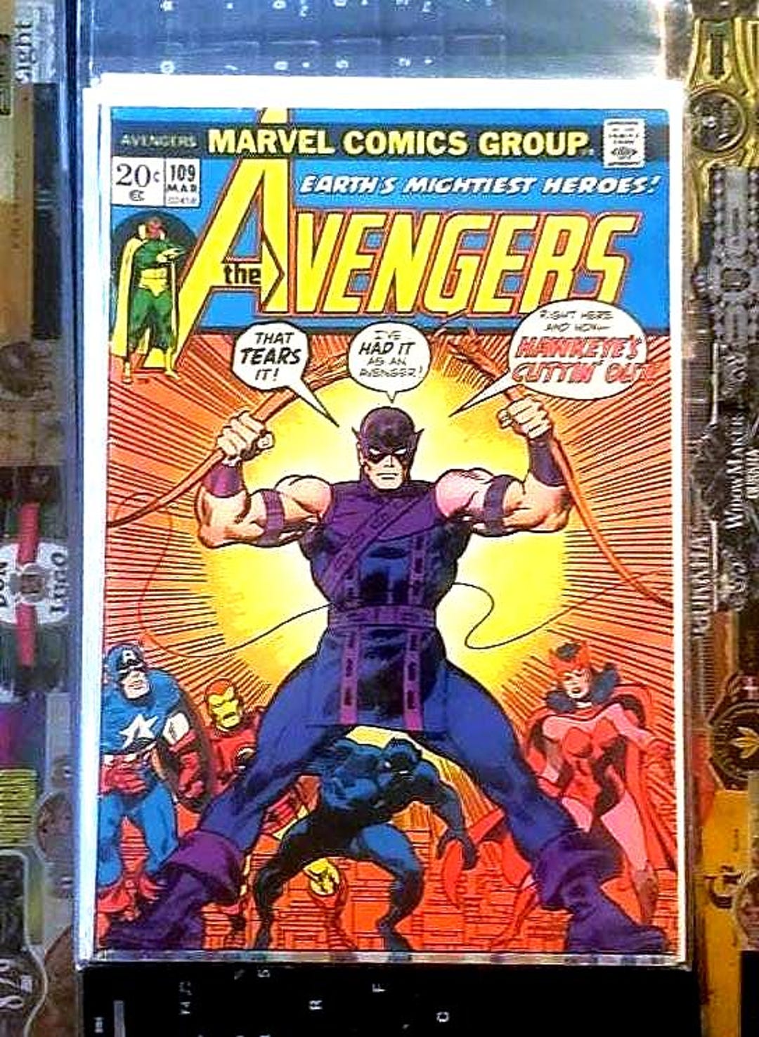 Avengers #109 March 1973 Hawkeye Quits, Avengers Vs. the Grim Reaper ...