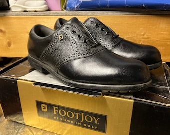 Footjoy Spikeless Golf Shoes Classic Onyx Black @ a vintage Sale Price!   New in the Box Unused Old Stock in Size 9