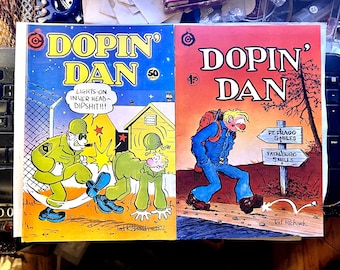 Dopin Dan #1 and #3 Underground Comic Books. Highly Collectible Comedy & Underground 1st Edition Comix. Mature Content. Adults Only