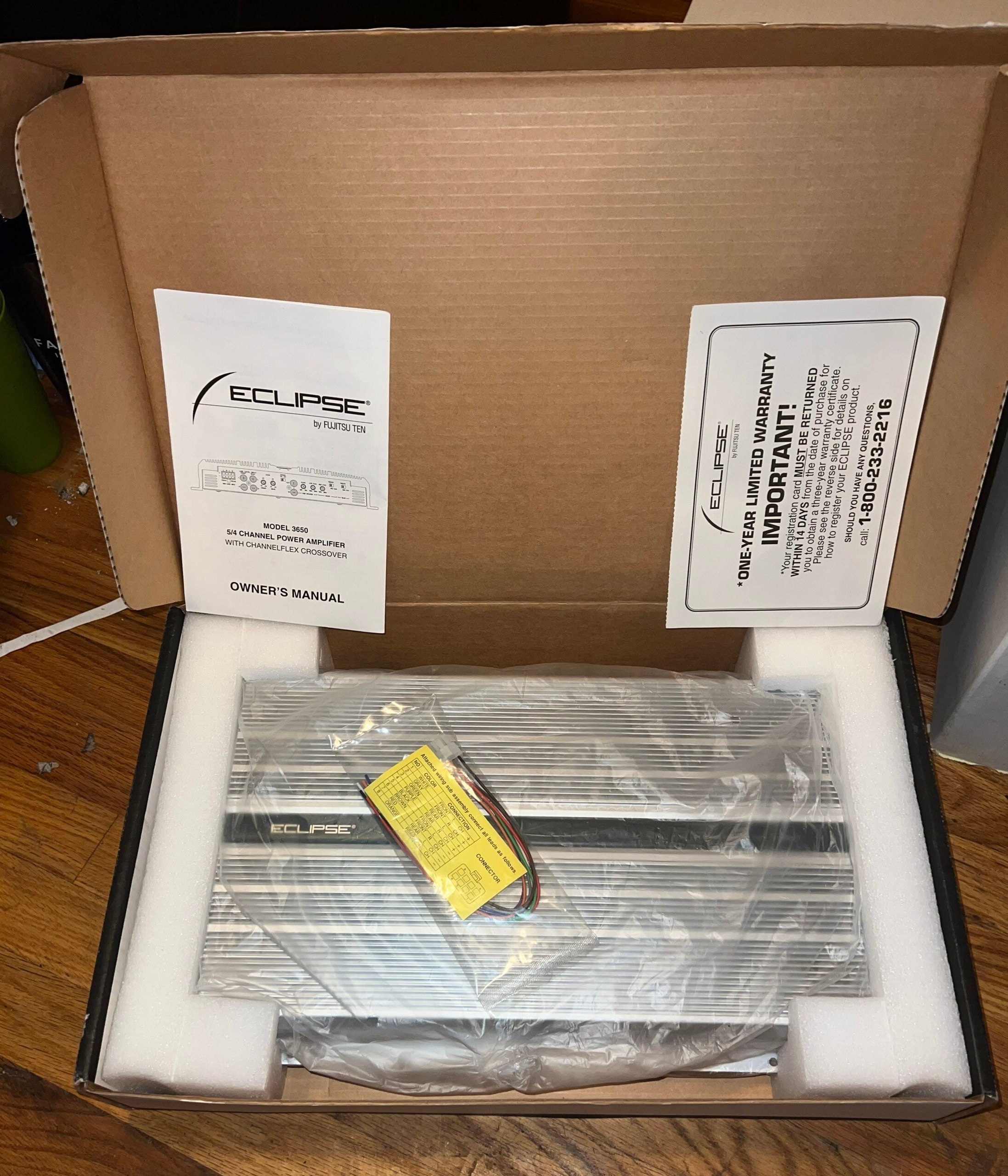 Eclipse Fujitsu Ten Amplifier 3650 5/4 Channel Rare Old School Amp