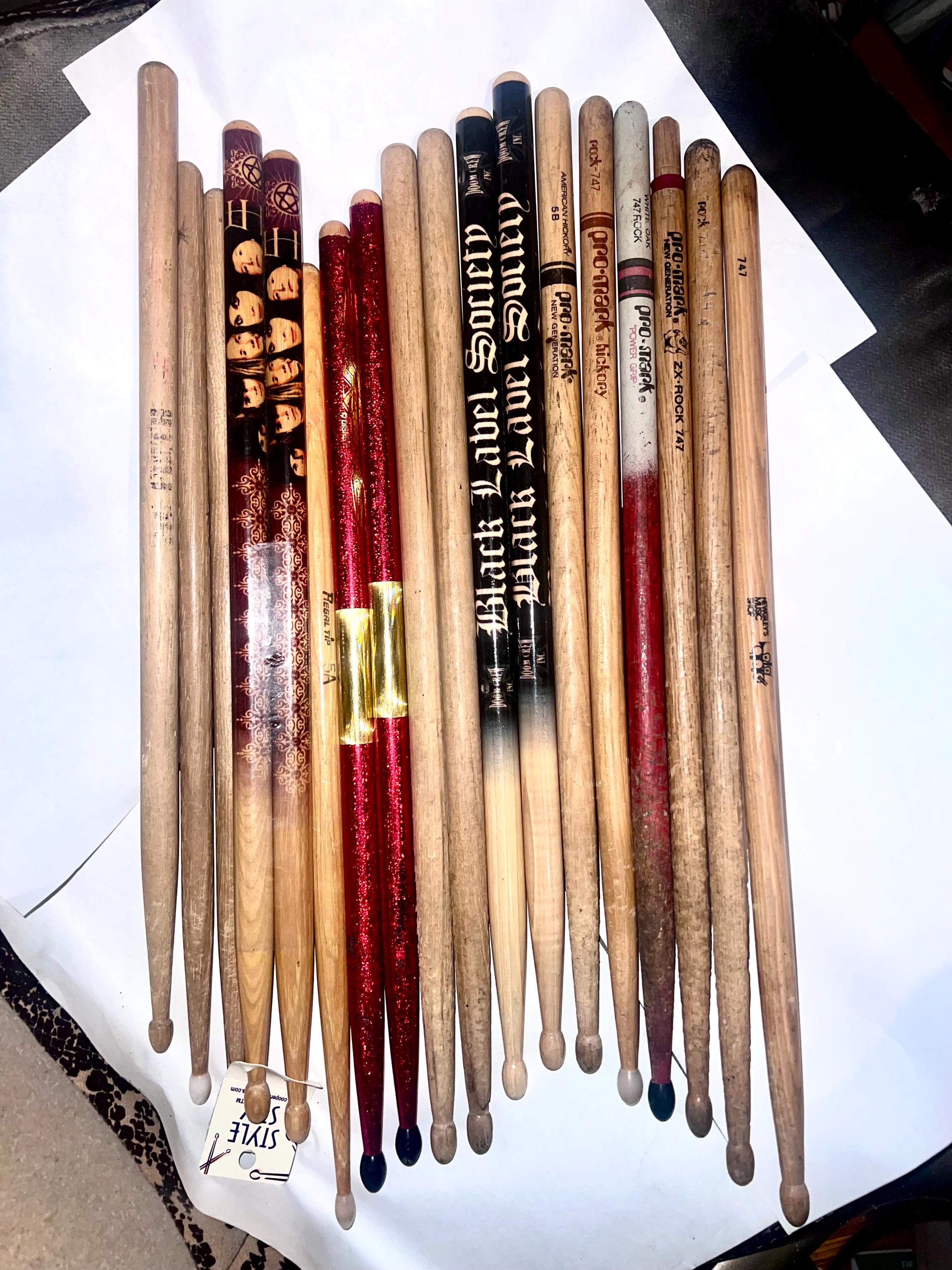 Drumsticks Collection of 16 Vintage 1980s and 1990s Promark 747