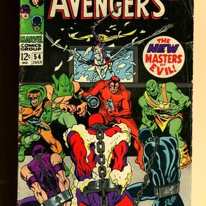 Avengers #54 (1st series 1968) 1st appearance of Ultron! New Masters of Evil Team! The Black Knight Roy Thomas & John Buscema Hawkeye, Thor image 3