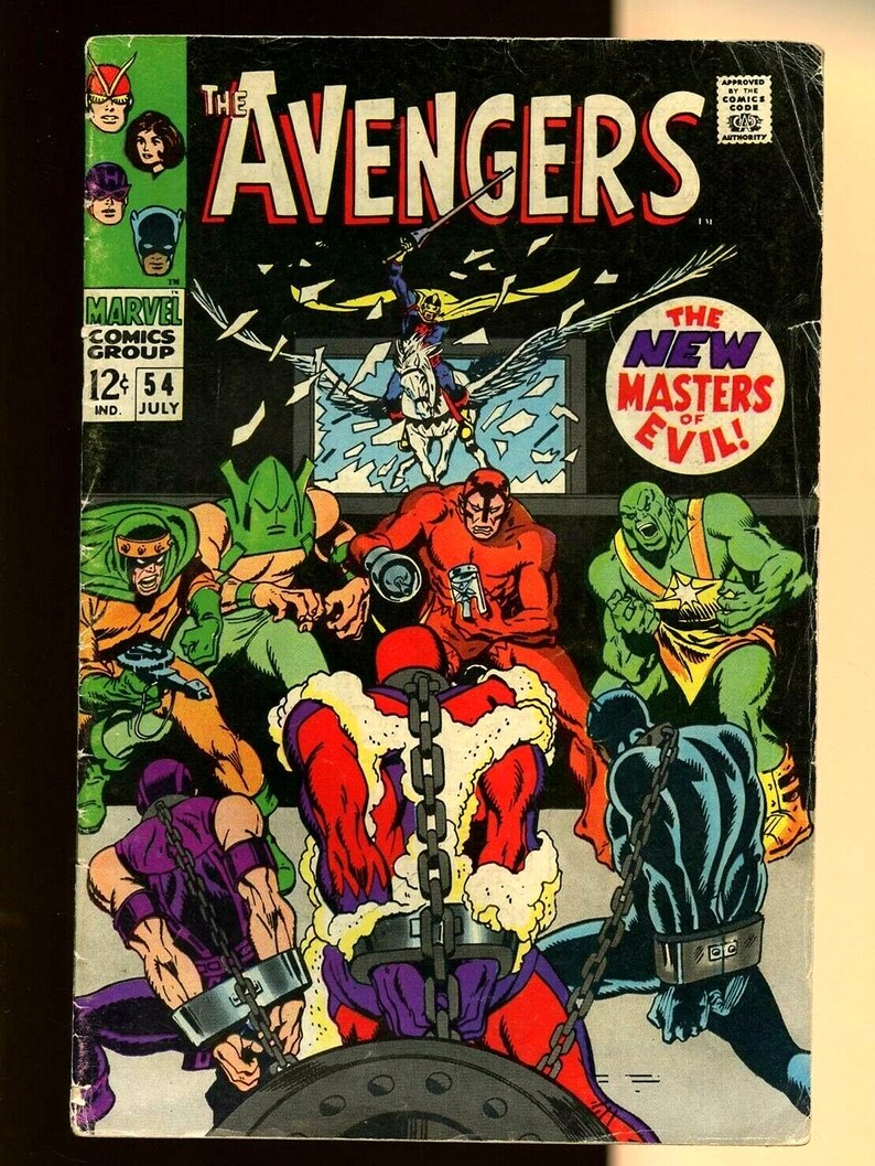 Avengers #54 (1st series 1968) 1st appearance of Ultron! New Masters of Evil Team! The Black Knight Roy Thomas & John Buscema Hawkeye, Thor image 3