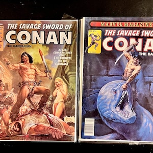 Conan #52 & #61 Stan Lee Presents The Savage Sword of Conan XL adult magazine size chocked full of barbarianism and the ultimate pencil art