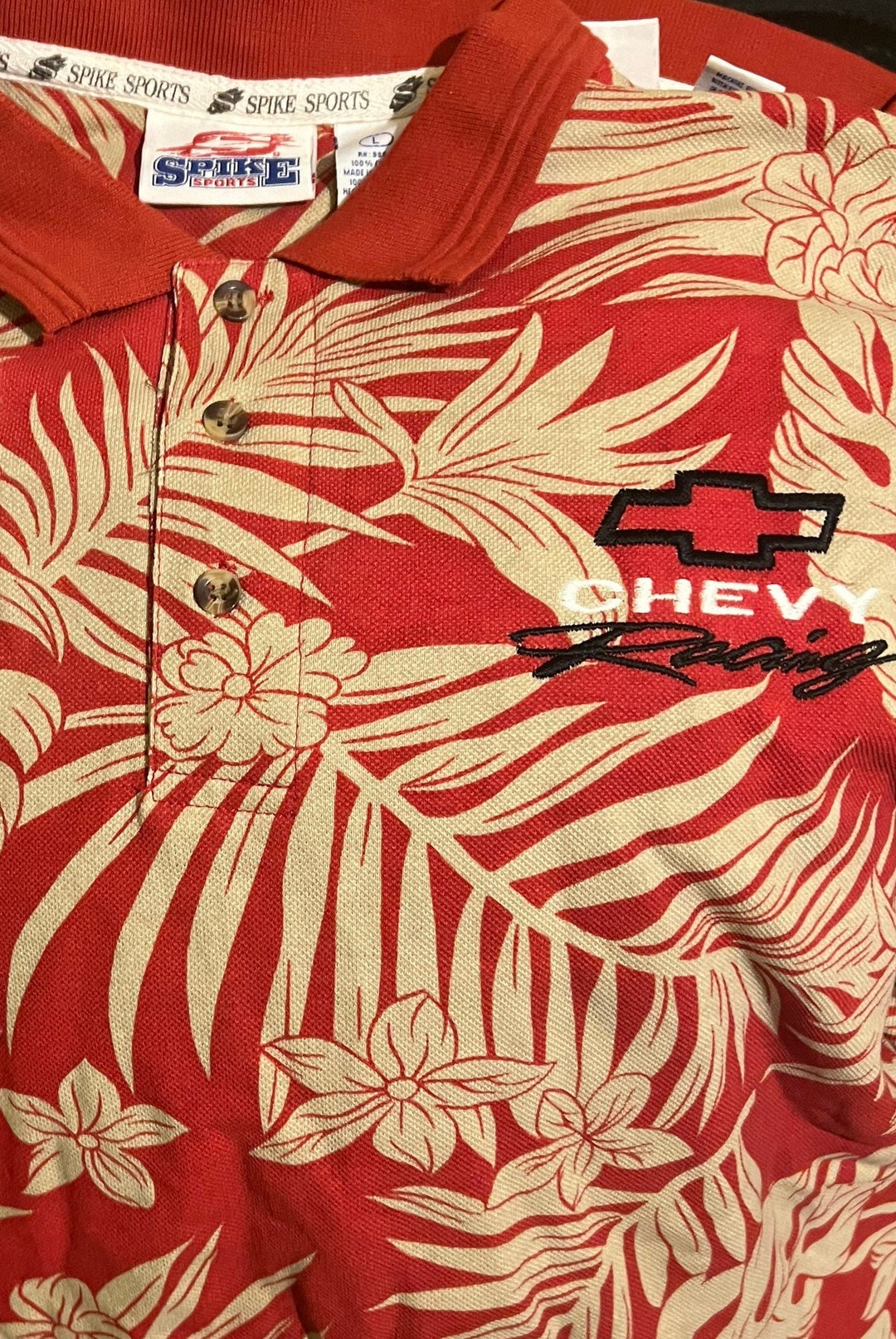 Chevy Racing Shirt & Hats! Vintage Hawaiian Print on Polo Style Shirts ...
