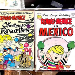 Dennis the Menace vintage comic books. 1968 Christmas Special and Dennis the Menace #9 in Mexico, 2nd  Large Print