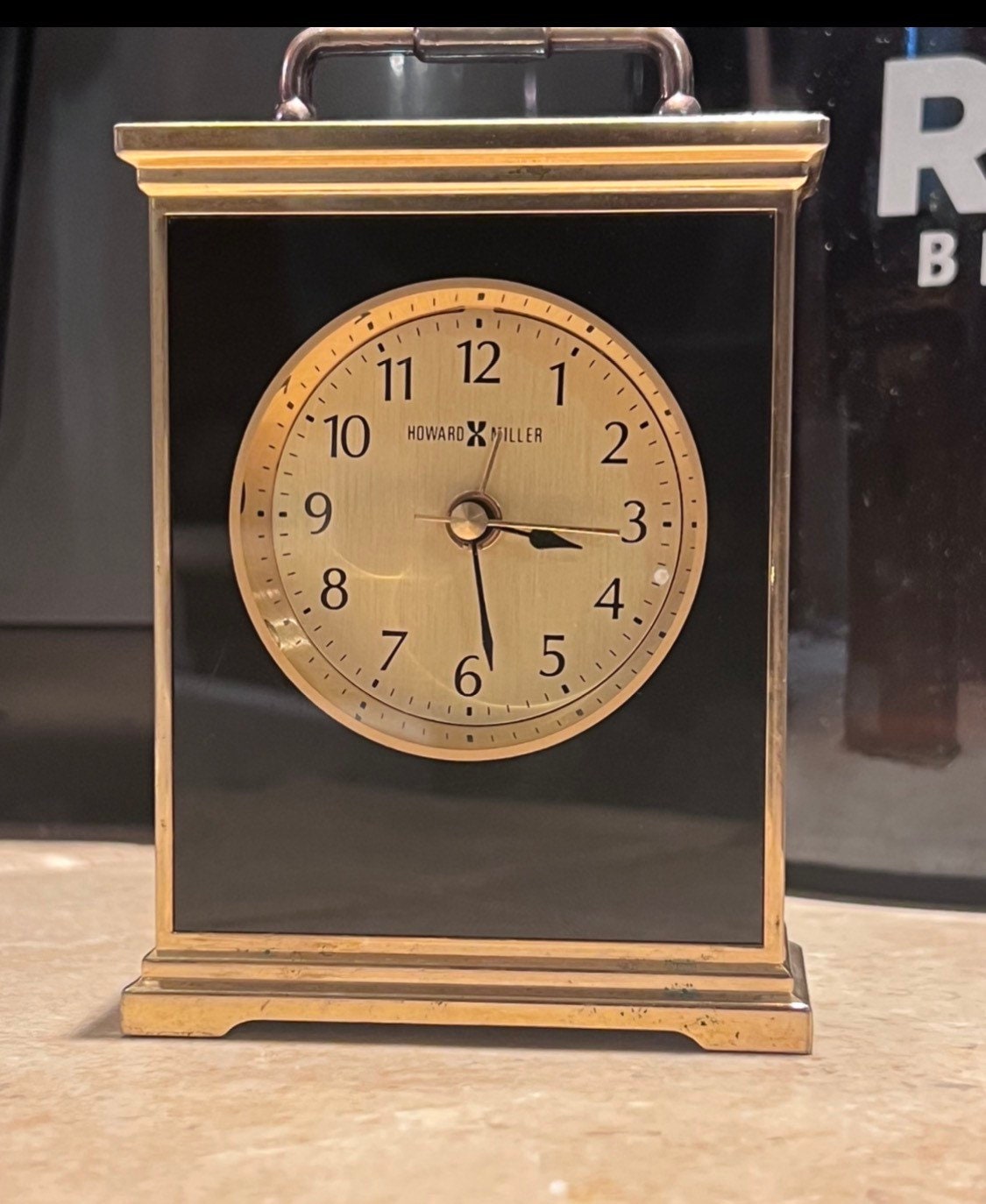 Vintage Howard Miller Clock. Black Lacquer & Brass Quartz Etsy