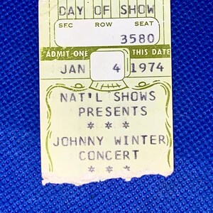 Johnny Winter 1974 Konzertkarten Stub. Blues Legende