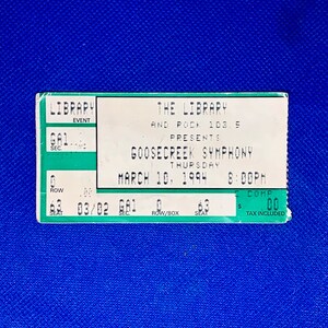 Goose Creek Symphony 1994 Concert Ticket Stub Knoxville, Tennessee.
