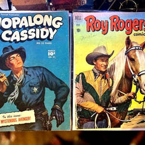 Roy Rogers Comic #47 Hopalong Cassidy #41 Golden Age 0.10 cent Western Comics 1951 Roy & Trigger Cover. 1950 Norman Saunders Painted  Cover.
