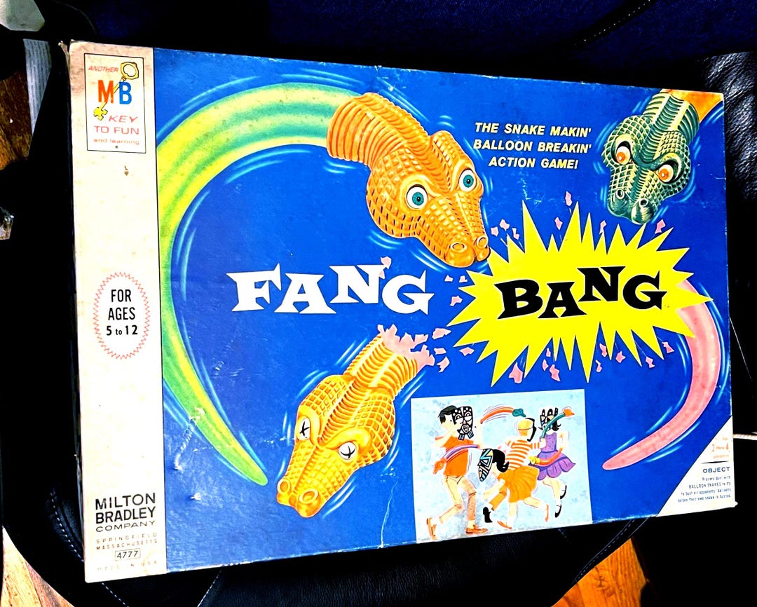 Vintage 1967 Fang Bang Snake and Balloon Board Game Milton Bradley