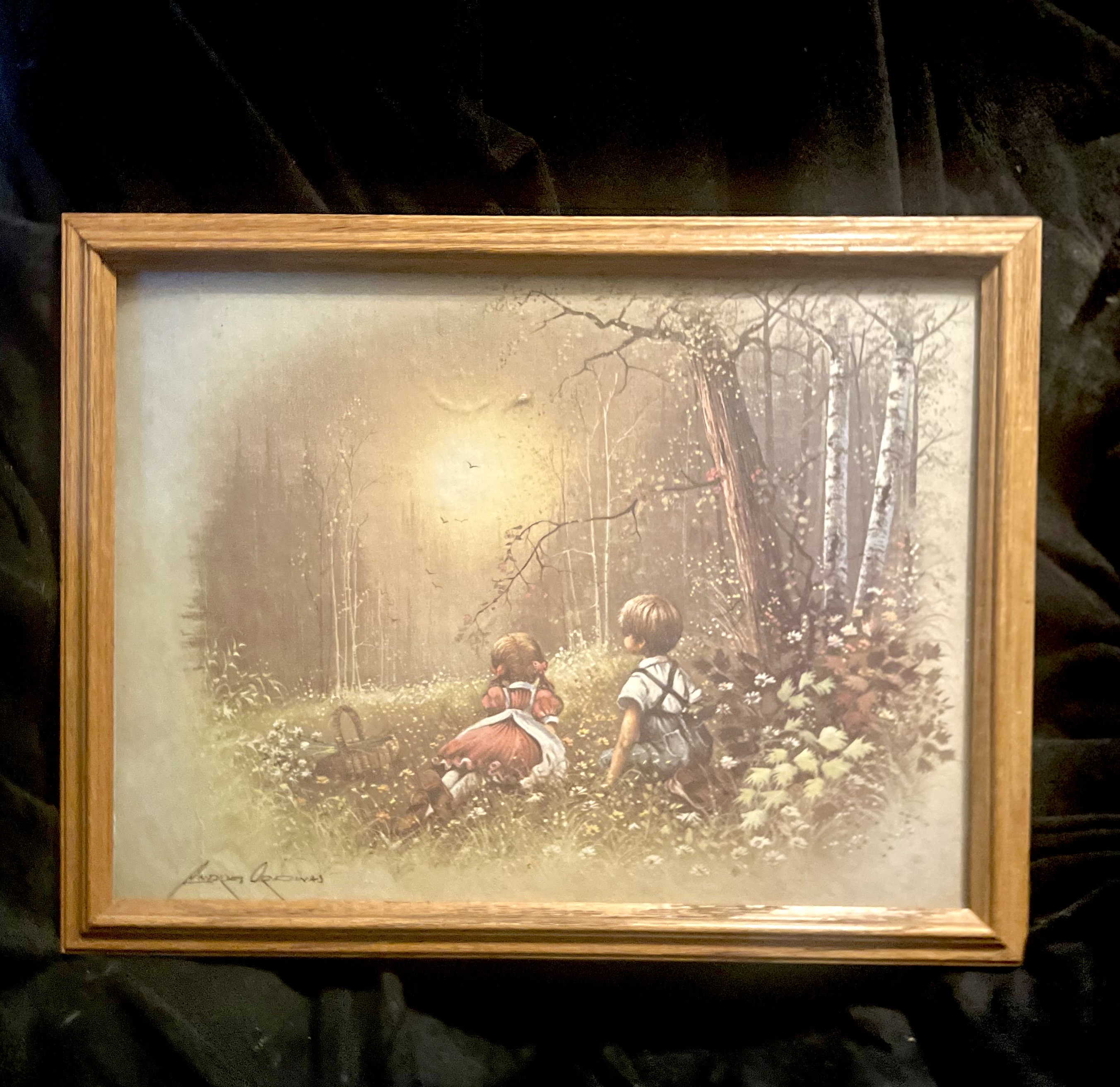 Vintage Framed Print: Andres Ordinas Children in Woods - Etsy