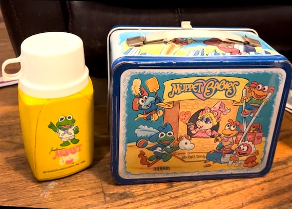 Muppet Babies Vintage Metal Lunch Box and Thermos - image 1