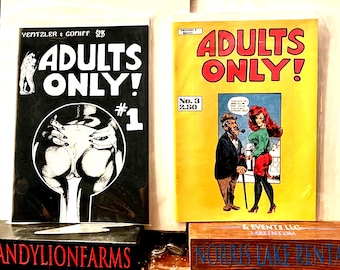 Adults Only #1 and #2 comic books. Adults Only 1991. Rare Highly Collectible Sexy stuff, comedy & more. Excellent unused minty condition.