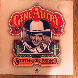 Gene Autry Vintage Double Vinyl Record Album - All American Cowboy - South of the Border - Classic country music. Great condition.