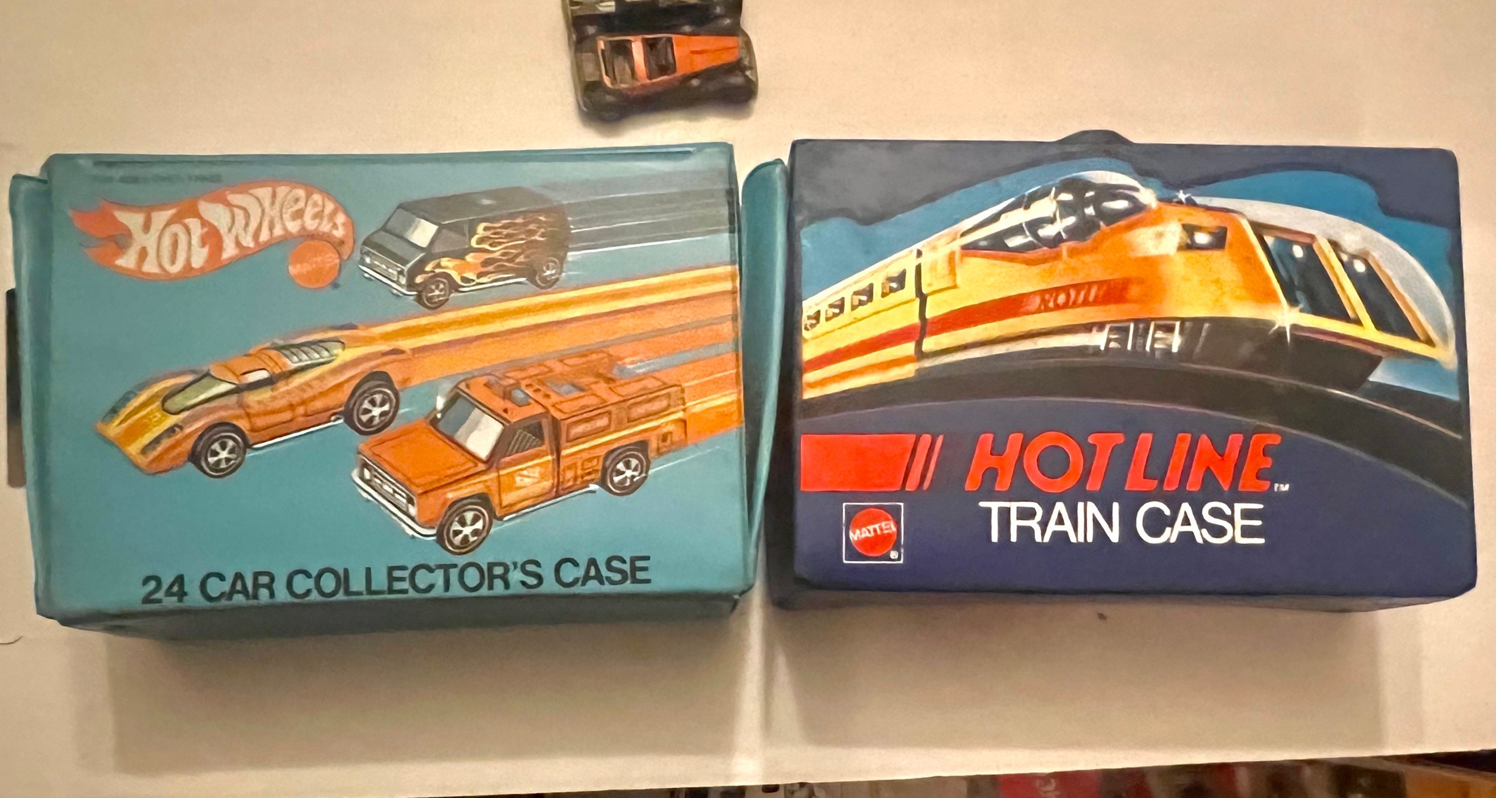 Hotwheels 24 Car Collectors Case & Mattel Hotline Train Case