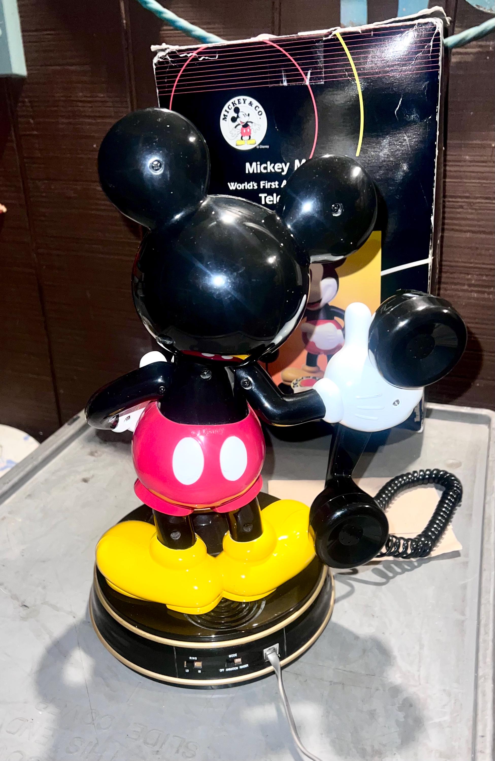 アンティーク雑貨 Mickey Mouse Animated Talking Telephone Vintage Disney Mickey Mouse Animated Talking Telephone W
