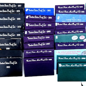 Uncirculated & Mint Proof Coin Sets 1969-2002 Sacagawea, Susan B, Ike Silver Dollars, Kennedy Half, Wash n State Quarters, Jeff Nic, Lincoln