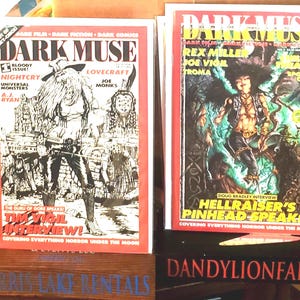 Dark Muse #1 & 2 Rare Horror Fanzine 1995 Covering Horror Comics, Fiction and Movies! Highly Collectible in Excellent Unused NM Condition.