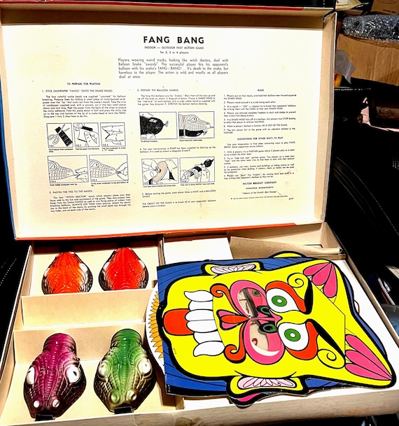 Vintage 1967 Fang Bang Snake and Balloon Board Game Milton Bradley