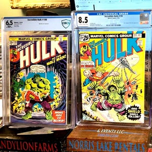 Incredible Hulk #189 and #199 (1962-1999 1st Series) Marvel Comics. 189 CBCS 6.5 and 199 CGC 8.5 Vintage Bronze Age Hulk comic books!