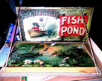 1st Game of Fish Pond Published 1890 RARE If you see another LMK! 2nd edition currently priced @ 1400 w another 2nd sold at auction for 1000