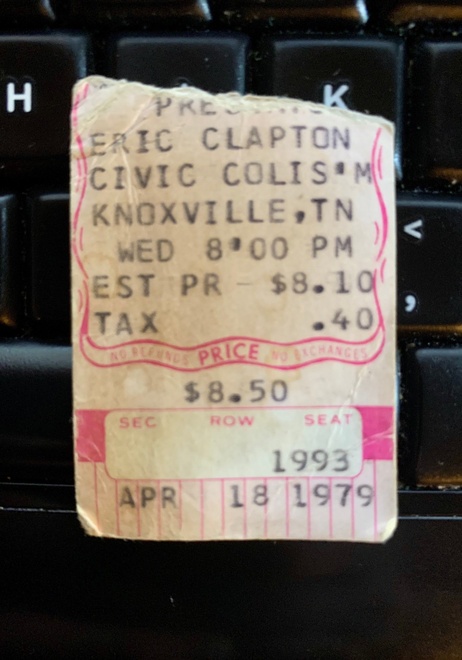 Eric Clapton Vintage Concert Ticket Stubs 1975 6.50 W/ Etsy