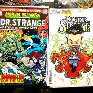 Vintage Dr. Strange in Vintage 1973 Marvel Premier #6  with option for rare Doctor Strange The Best Defense #1E Skottie Young variant!