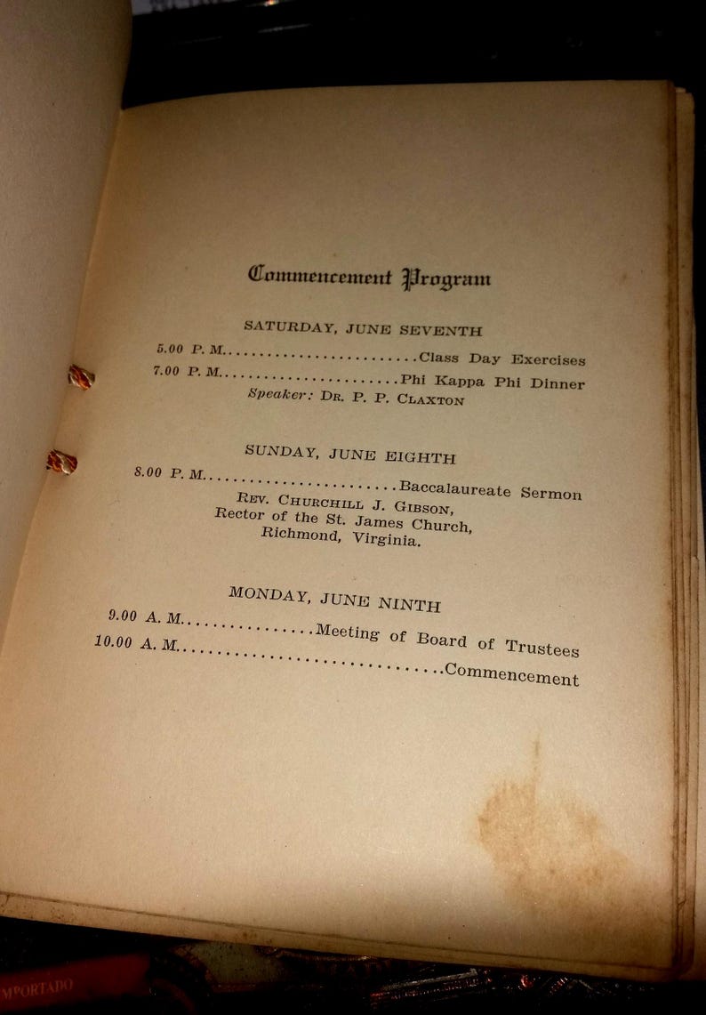 UT 1930 Commencement Program from the University of Tennessee College of Law and College of Home Economics Vintage Alumni Archive Material. image 4