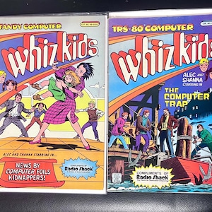 2 Radio Shack Whiz Kids Comic Books Vintage 1980s Tandy. Early days of the computer age 1st  PC’s, DOS! Carmine Infantino & Chic Stone art