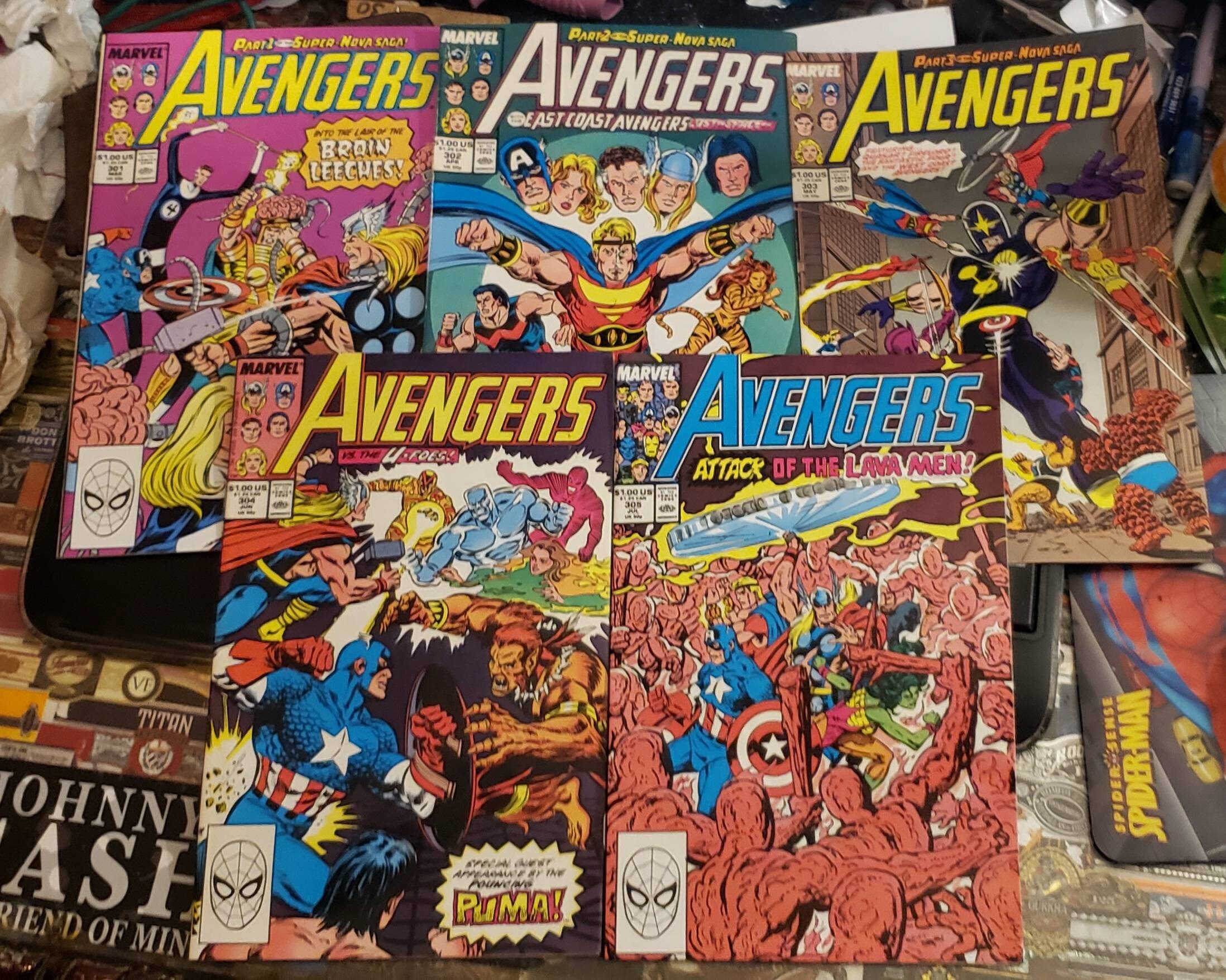 Avengers 301, 302, 303, 304, 305 Vintage 1989 Comic Book Collection Five  Sequential 1st Series Marvel Classics 3 Part Super-nova Saga VF - Etsy  Israel