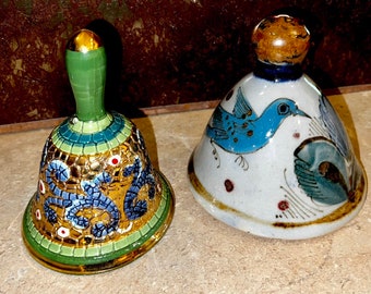 Vintage Bells Italian Spanish and Mexican Pottery styled detail and design. Each Features Beautiful Vibrant Colors with and Eye Candy Appeal