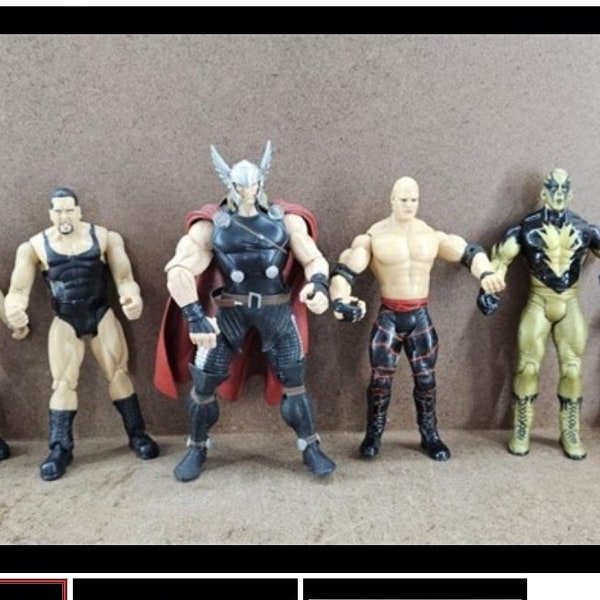 Action Figures: Thor and WWE Wrestlers! Kane, Goldust, The Big Show, Shane Mcmohon & Dave Bautista! The God of Thunder with WWE All Stars!